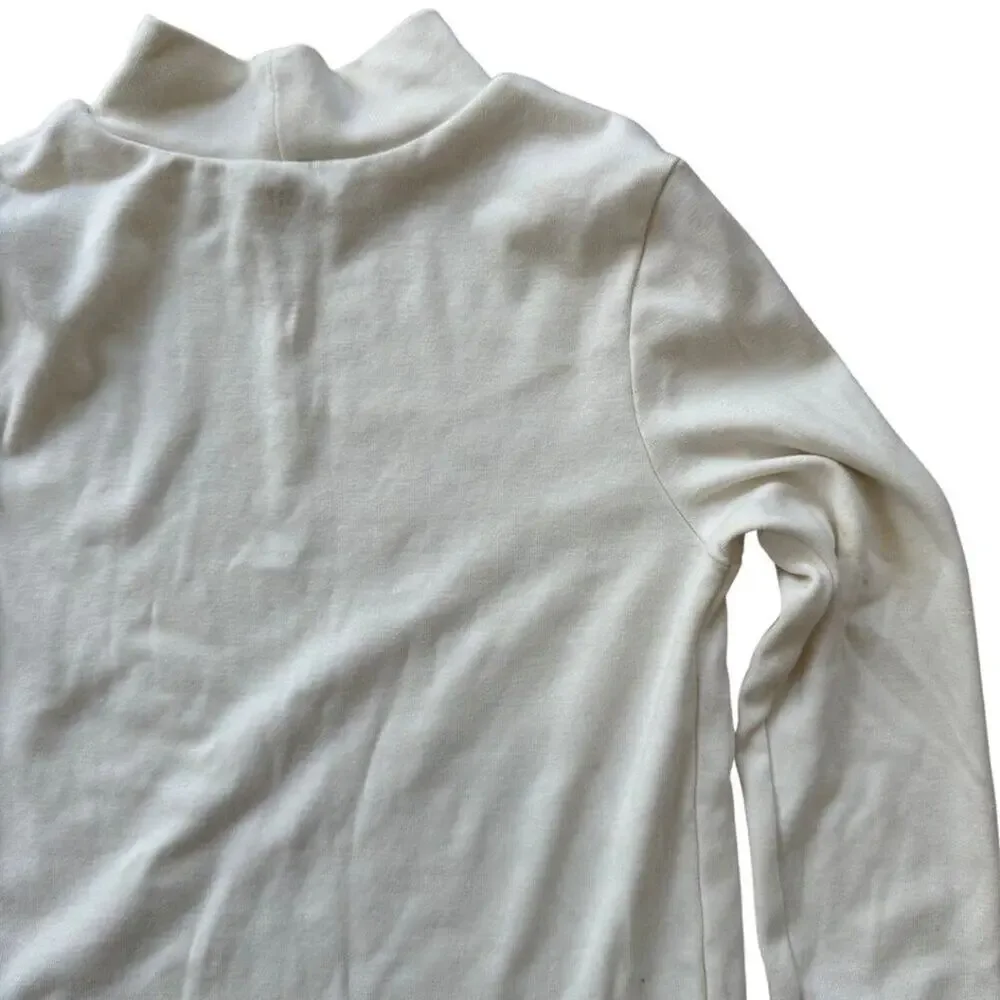 GAP Long Sleeve High Neck TShirt Ivory Small